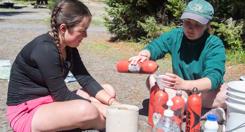 teens learn backpacking skills